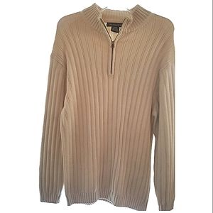 Hathaway 3/4 Zipper Sweater Beige/Cream  Size L